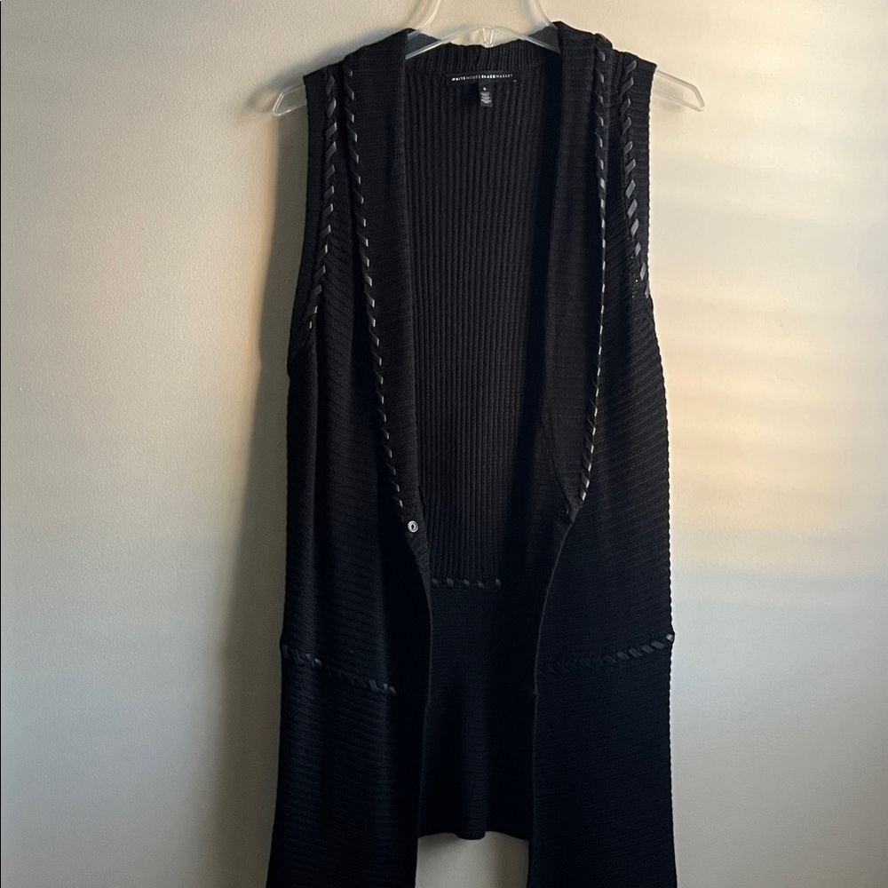 White House Black Market Black Open-Front Cardigan